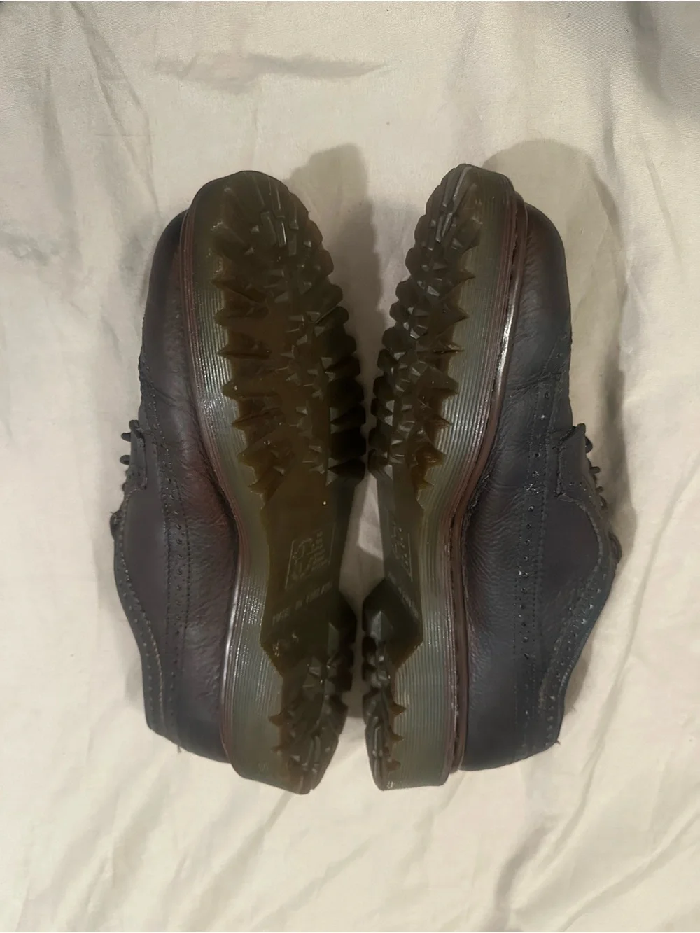 Vintage Dr Martens 3989 Shoes Mens 9 UK 8 Y2k Brown Wingtip Made In England 90s